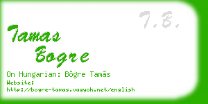 tamas bogre business card
