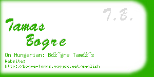 tamas bogre business card